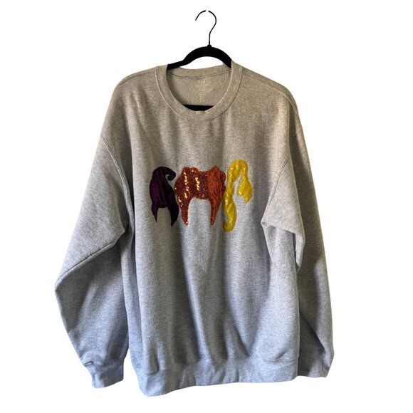 Disney Southern Belle Hocus Pocus Sanderson Sisters Silhouette Sequin Sweatshirt - Picture 1 of 4